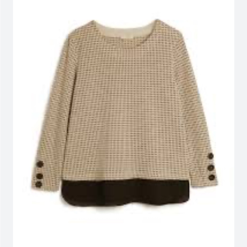 Laura Polka Dot Motif Fooler Sweater Tan Black